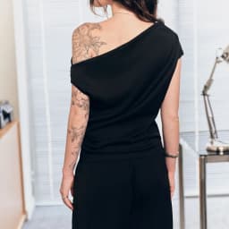 Thumbnail DOTTIE - Áo biến kiểu lệch vai - Đen - T1089 4