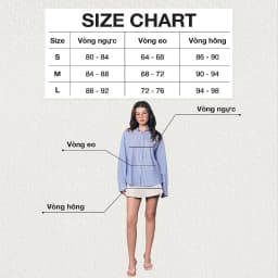 Thumbnail DOTTIE - Áo sơ mi phối măng sết - Xanh biển - T1084 2