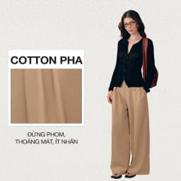 Thumbnail DOTTIE - Quần dài chiết ly ống rộng - Nâu - Q0390 1