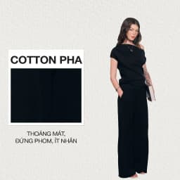 Thumbnail DOTTIE - Quần dài ống suông xếp ly - Đen - Q0387 1