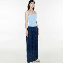 Thumbnail DOTTIE - Quần Jeans ống suông chạy chỉ nổi - Xanh Dương Đậm - Q0365 4