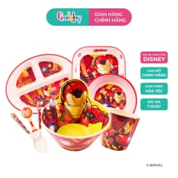 Thumbnail Dụng Cụ Ăn Dặm Oasis Park Tô, Ly, Khay, Muỗng, Thìa, Đũa, Nĩa Hình Nhân Vật Người Sắt Ironman 1