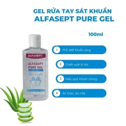 Thumbnail Dung Dịch Rửa Tay Khô ALFASEPT Pure Gel Phù Hợp Cho Da Nhạy Cảm, Giúp Diệt Khuẩn, Tăng Cường Dưỡng Ẩm Lọ 100ml 1