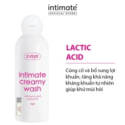 Thumbnail Dung Dịch Vệ Sinh Intimate With Lactic Acid ZIAJA Giúp Khử Mùi Hôi, Củng Cố Lợi Khuẩn, Cân Bằng pH 200ml 1