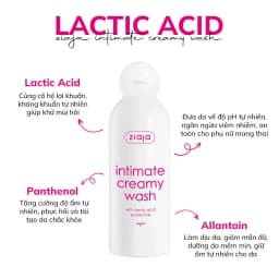 Thumbnail Dung Dịch Vệ Sinh Intimate With Lactic Acid ZIAJA Giúp Khử Mùi Hôi, Củng Cố Lợi Khuẩn, Cân Bằng pH 200ml 3