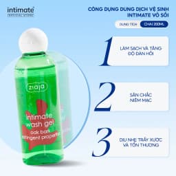 Thumbnail Dung Dịch Vệ Sinh Phụ Nữ Intimate Vỏ Sồi ZIAJA Giúp Cân Bằng Độ PH Tự Nhiên, Se Khít, Dưỡng Ẩm Sâu 200ml 2