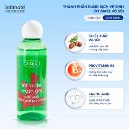 Thumbnail Dung Dịch Vệ Sinh Phụ Nữ Intimate Vỏ Sồi ZIAJA Giúp Cân Bằng Độ PH Tự Nhiên, Se Khít, Dưỡng Ẩm Sâu 200ml 3