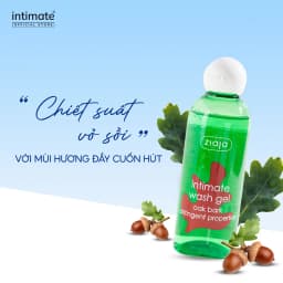 Thumbnail Dung Dịch Vệ Sinh Phụ Nữ Intimate Vỏ Sồi ZIAJA Giúp Cân Bằng Độ PH Tự Nhiên, Se Khít, Dưỡng Ẩm Sâu 200ml 4