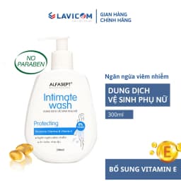 Thumbnail Dung dịch vệ sinh phụ nữ ALFASEPT INTIMATE WASH Protecting 300ml - Chiết xuất vitamin E ngăn nấm dưỡng ẩm trẻ hóa làn da 1