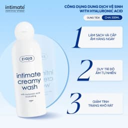 Thumbnail Dung Dịch Vệ Sinh Phụ Nữ Intimate With Hyaluronic Acid ZIAJA Giúp Cân Bằng pH, Dưỡng Ẩm, Làm Sạch 200ml 3