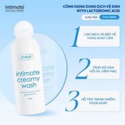 Thumbnail Dung Dịch Vệ Sinh Phụ Nữ ZIAJA Intimate With Lactobionic Acid Khử Mùi, Tăng Đàn Hồi Cho Da 200ml 3