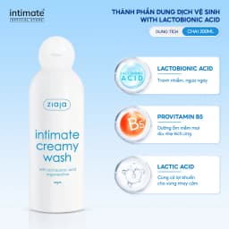 Thumbnail Dung Dịch Vệ Sinh Phụ Nữ ZIAJA Intimate With Lactobionic Acid Khử Mùi, Tăng Đàn Hồi Cho Da 200ml 4