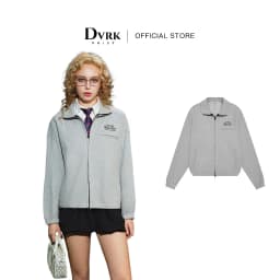 Thumbnail DVRK - Áo Khoác Dệt Kim Khóa Kéo Thêu Logo Privé Rêverie Màu Xám -DVRK-25S 1