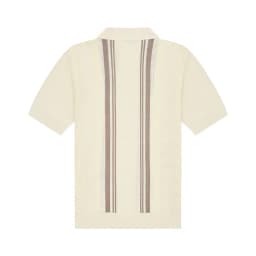 Thumbnail DVRK - Áo Polo Dệt Kim Pointelle Màu Kem Sọc Nâu- DVRK-24F 2