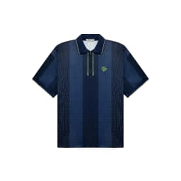Thumbnail DVRK - Áo Polo Jersey Sọc Cổ Khóa Kéo Màu Xanh Midnight Blue-DVRK-25S 2