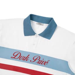 Thumbnail DVRK - Áo Polo Tay Ngắn Họa Tiết Sọc Ngang Rugby Màu Trắng-DVRK-25R 2