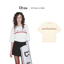 Thumbnail DVRK - Áo Thun Form Boxy Họa Tiết Faded Bar Logo Màu Kem-DVRK-24W 1