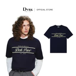 Thumbnail DVRK - Áo Thun Tay Ngắn Form Boxy In Logo Rêverie Sọc Màu Xanh Midnight Blue-DVRK-25S 1
