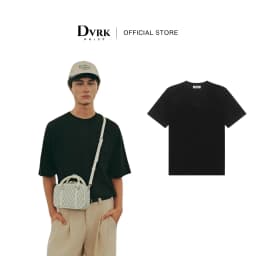 Thumbnail DVRK - Áo Thun Trơn Basic Boxy Fit Thêu Logo Màu Đen-DVRK-24FW 1
