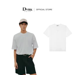 Thumbnail DVRK - Áo Thun Trơn Basic Boxy Fit Thêu Logo Màu Trắng-DVRK-24FW 1