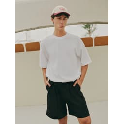 Thumbnail DVRK - Áo Thun Trơn Basic Boxy Fit Thêu Logo Màu Trắng-DVRK-24FW 3