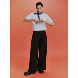 Thumbnail DVRK - Quần Tây Ống Rộng Xếp Ly Thêu Logo Màu Đen-DVRK-24F 4