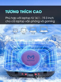 Thumbnail Đế tản nhiệt laptop gaming MEMO FL08 hơn 15 chế độ gió 7 mức điều chỉnh độ cao tăng fps máy tính chiến game LOL Valo 4