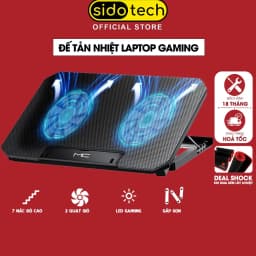 Thumbnail Đế tản nhiệt laptop máy tính bảng mcbook SIDOTECH Q100 làm mát nhanh đèn led gaming quạt chống ồn 4 mức chỉnh độ cao 1
