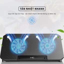 Thumbnail Đế tản nhiệt laptop máy tính bảng mcbook SIDOTECH Q100 làm mát nhanh đèn led gaming quạt chống ồn 4 mức chỉnh độ cao 4