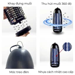 Thumbnail Đèn bắt muỗi Daewoo ánh sáng xanh thu hút côn trùng DWIK-780 an toàn, công suất 6W, tiết kiệm điện năng, BH 1 năm 3