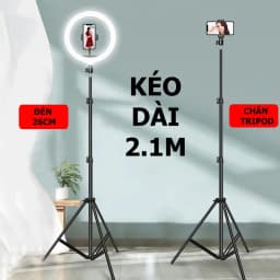 Thumbnail Đèn Livestream Kèm Chân Đỡ Điện Thoại 2m1 Size 26cm 30cm 33cm 36cm 45cm 54cm, Đèn Led Livestream 3 Màu - HOLOCOM 3