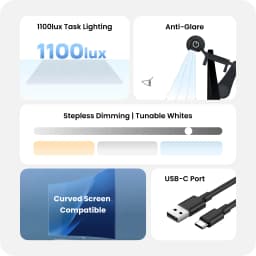 Thumbnail Đèn màn hình máy tính Yeelight Pura Monitor Light Bar, điều chỉnh ánh sáng, dùng được màn hình cong 1