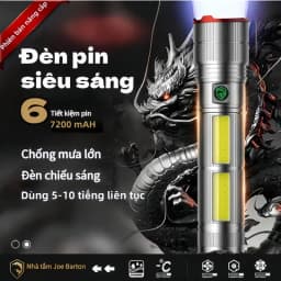 Thumbnail Đèn pin siêu sáng  pin Lithium 7200mAh công suất lớn-có thể thu phóng bằng kính thiên văn - đèn LED hiển thị thông minh 1