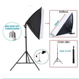 Thumbnail Đèn Studio Chụp ảnh, Quay phim, Livestream Chuyên Nghiệp, Cao 2m1 Softbox 50x70cm - HOLOCOM 1