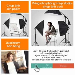 Thumbnail Đèn Studio Chụp ảnh, Quay phim, Livestream Chuyên Nghiệp, Cao 2m1 Softbox 50x70cm - HOLOCOM 3
