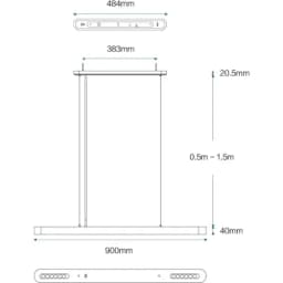 Thumbnail Đèn thả trần Yeelight Crystal Pendant Light led rgb đổi màu có thể điều chỉnh độ dài 2