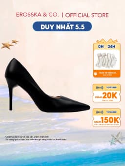 Thumbnail Erosska _ Giày cao gót mũi nhọn thời trang gót cao màu đen _ EP010 1