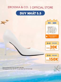 Thumbnail Erosska - Giày cao gót nữ mũi nhọn kiểu dáng cơ bản thanh lịch cao 9cm màu trắng - EP010 1
