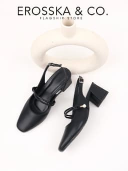 Thumbnail Erosska - Giày cao gót nữ quai ngang đính hạt ngọc kiểu dáng thanh lịch cao 6cm màu kem - EL045 2