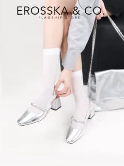 Thumbnail Erosska - Giày cao gót nữ quai ngang đính hạt ngọc kiểu dáng thanh lịch cao 6cm màu kem - EL045 3