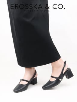 Thumbnail Erosska - Giày cao gót nữ quai ngang đính hạt ngọc kiểu dáng thanh lịch cao 6cm màu kem - EL045 4