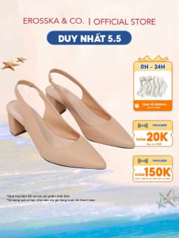 Thumbnail Erosska - Giày cao gót  thời trang mũi nhọn phối dây hở gót cao 5cm - EH015 1
