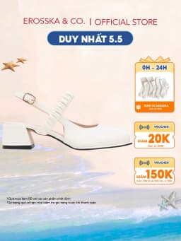 Thumbnail Erosska - Giày cao gót thời trang, quai nhún phối ngang, mũi tròn, quai mềm cao 5cm _ EL040 1