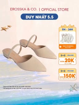 Thumbnail Erosska - Giày nữ đế xẹp mũi nhọn thời trang kiểu dáng thanh lịch màu kem cao 2cm - EL019 1