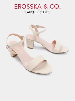 Thumbnail Erosska - Giày sandal nữ gót vuông thiết kế thanh lịch công sở màu kem - EB067 1