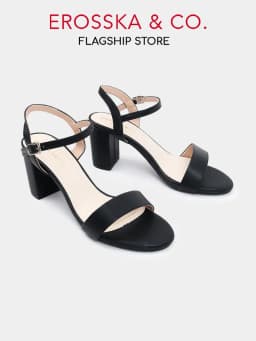 Thumbnail Erosska - Giày sandal nữ thời trang gót vuông kiểu dáng đơn giản màu đen cao 7cm - EB066 1