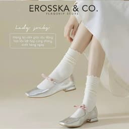 Thumbnail Erosska - Tất cổ cao, vớ cotton nữ trơn kiểu dáng basic, chất liệu thoáng khí 1
