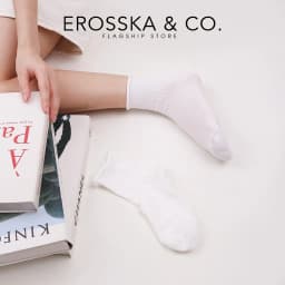 Thumbnail Erosska - Tất cổ cao, vớ cotton nữ trơn kiểu dáng basic, chất liệu thoáng khí 4