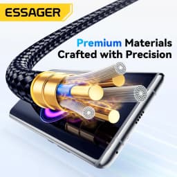 Thumbnail Essager 120W & 6A Cáp Sạc Nhanh Nylon Bện Màn Hình Kỹ Thuật Số Nguồn Sạc Cho Xiaomi Huawei 4