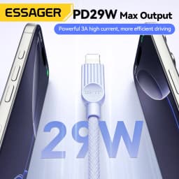 Thumbnail Essager PD 29W Cáp dữ liệu sạc nhanh USB-C sang L Cáp bện hai màu một dây 2